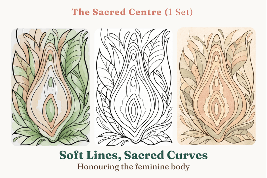 Gaiae Embodied Colouring • Feminine Body • Journal • Ritual • Mindful • Soft Lines, Sacred Curves • Printed + Posted