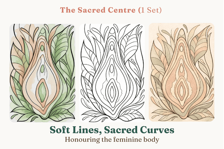 Gaiae Embodied Colouring • Feminine Body • Journal • Ritual • Mindful • Soft Lines, Sacred Curves • Printed + Posted
