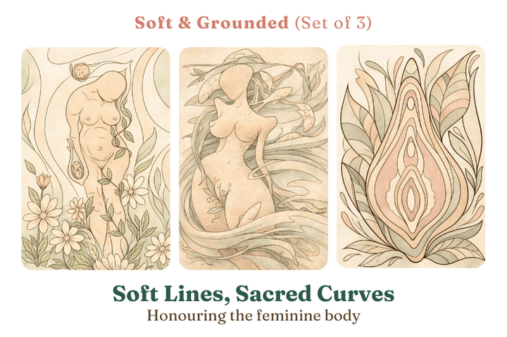 Gaiae Embodied Colouring • Feminine Body • Journal • Ritual • Mindful • Soft Lines, Sacred Curves • Printed + Posted
