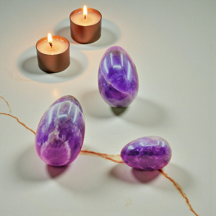 Gaiae Amethyst Yoni Egg • Spiritual Intuition • Third Eye Chakra 