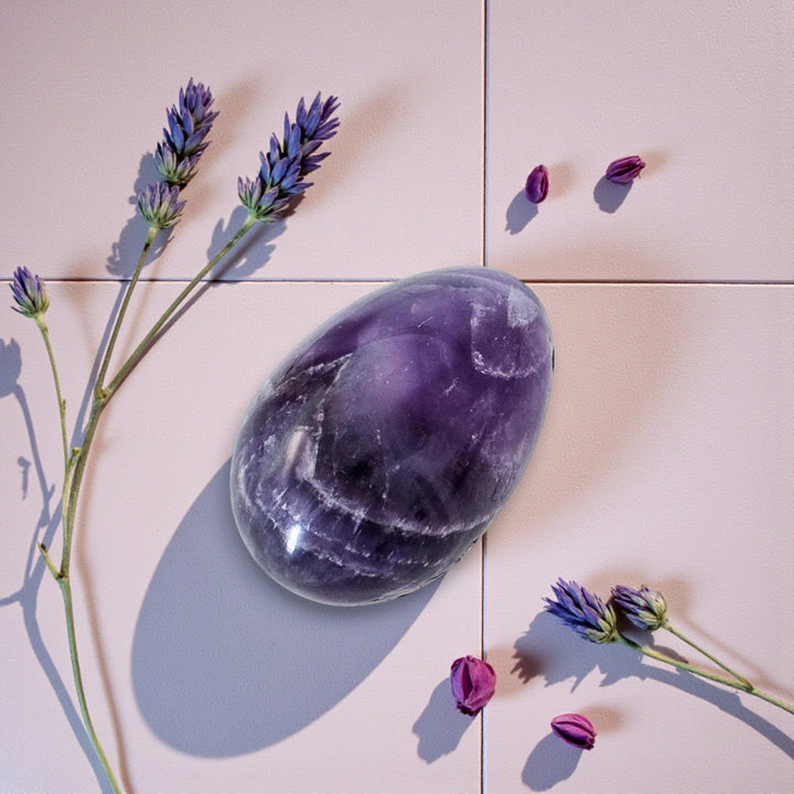 Gaiae Amethyst Yoni Egg • Spiritual Intuition • Third Eye Chakra 