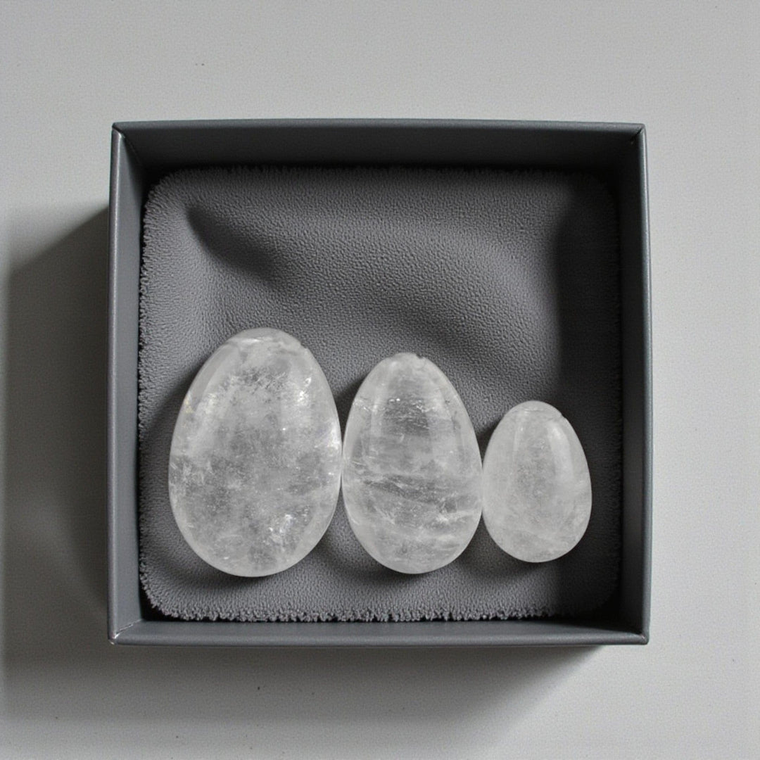 Gaiae Clear Quartz Yoni Egg • Master Healer • Energy Amplification • Crown Chakra Activation