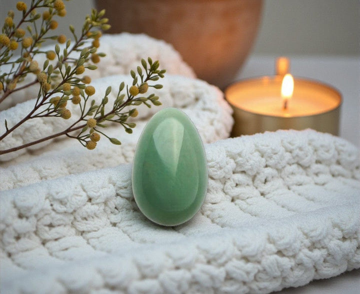 Gaiae Green Aventurine Yoni Egg • Manifesting Stone • Heart Chakra Healing • Emotional balance 