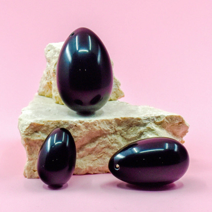 Gaiae Yoni Eggs Small Black Obsidian Yoni Eggs