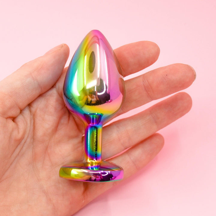 Rainbow Heart Butt Plugs - Set Of 3 Stainless steel - Wands of Lust Co