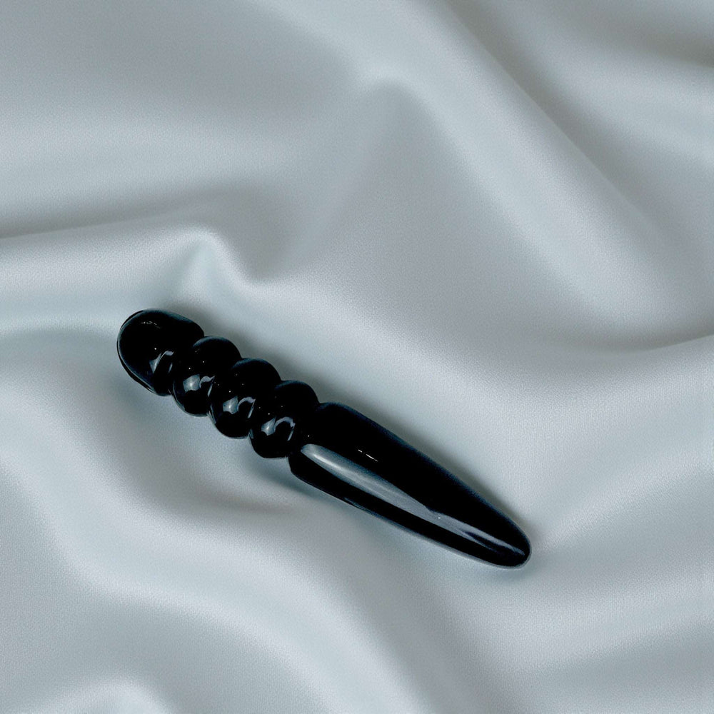 Zeus Black Obsidian Crystal Wand - Wands of Lust Co